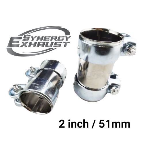 2 inch 51mm exhaust pipe connector sleeve double clamp tube adapter joiner steel