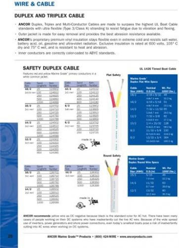 Ancor 124325 safety duplex cable, 12/2 awg 2 x 3mm2, flat - 250ft, red/yellow