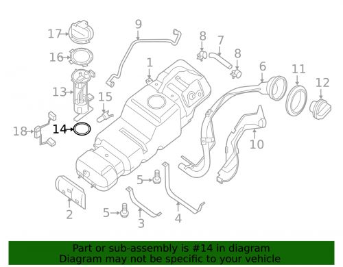 Genuine nissan fuel pump tank seal 17342-7s000