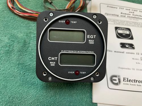 Electronics international ec-1p egt cht gauge new 3 1/8