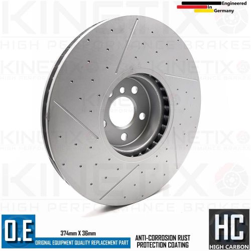 For bmw 740i m sport g11 g12 front brake discs apec black pads &amp; sensor 374mm