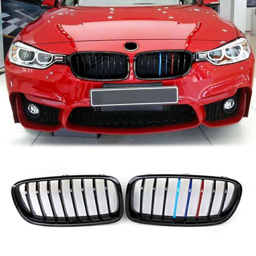 Front grille grill m color for bmw f30 sedan &amp; f31 touring 2012-2017 2018 black