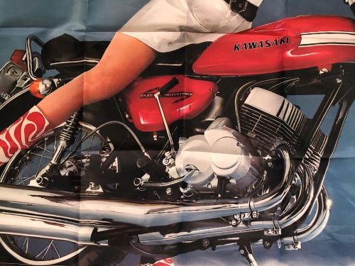 Kawasaki mach 3 500ss classic motorcycle banner poster picture display garage jp