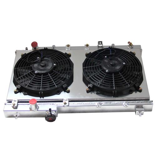 2row aluminum radiator &amp; fan shroud for honda crv lx ex 2.0 l4 97-01 at mt 2051