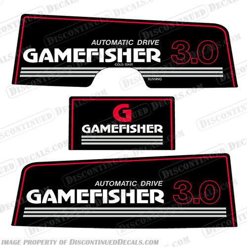 Fits gamefisher 3hp outboard motor engine decal kit (1989-1990)