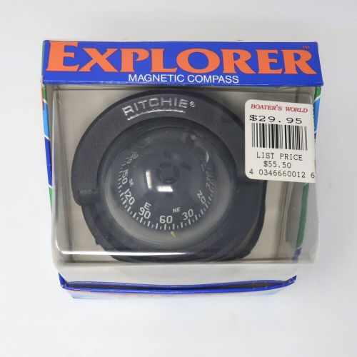 New vintage ritchie b-51 magnetic explorer boat compass surface mount black usa