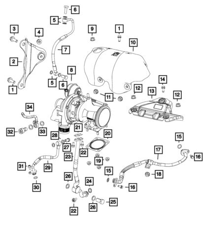 Genuine mopar turbocharger gasket 4893382aa