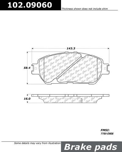 Centric 102.09060 brake pad or shoe, front-c-tek metallic brake pads