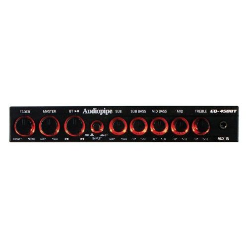 Audiopipe 4 band wireless streaming graphic band equalizer w/bluetooth eq-450bt