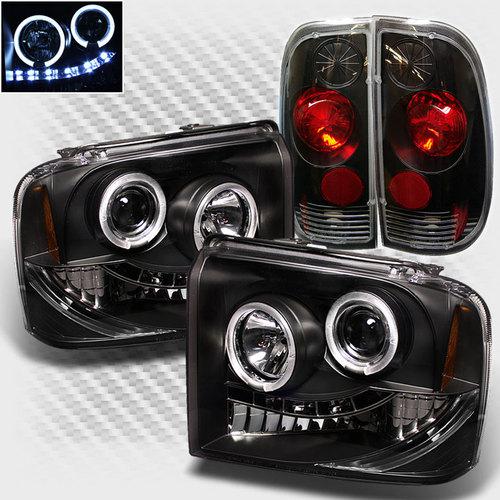 05-07 ford f250 f350 super duty halo led projector headlights+tail head lights