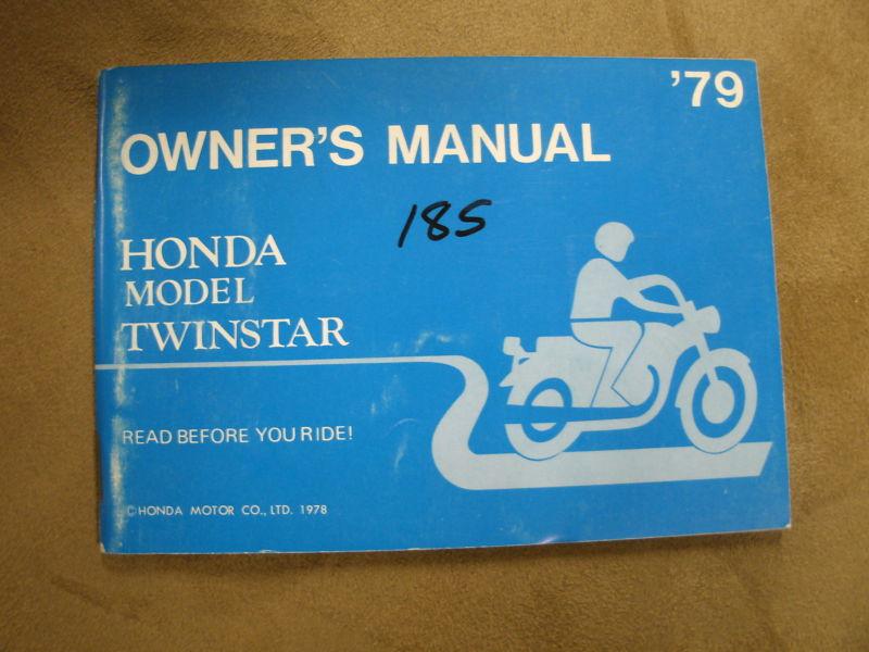 Rare oem factory 1979 honda twinstar 185 owners manual excellent condition cm185