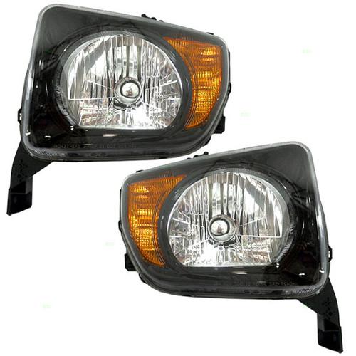 New pair set headlight headlamp lens assembly dot 07-08 honda element lx ex