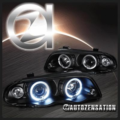 99-01 bmw e46 3-series 4dr sedan black halo projector headlights