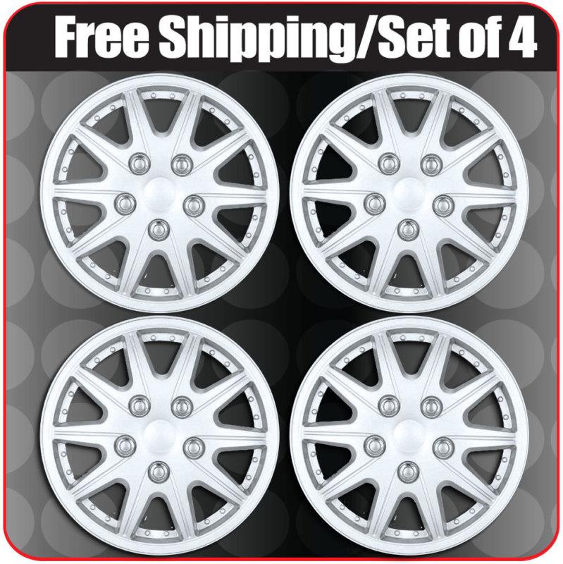 14" oem replacement hub caps wheel cover 4pc covers silver lacquer universal fit