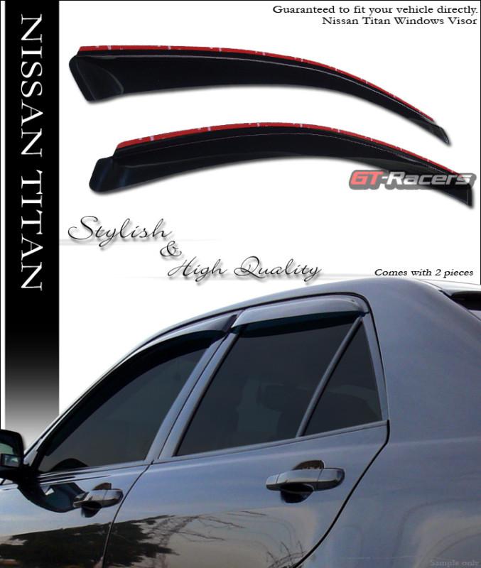 In-channel guard vent shade deflector window visors 2pc 04-12 nissan titan crew