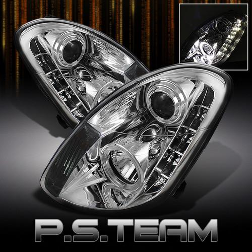 03-04 infiniti g35 4dr halo projector headlights w/daytime led running lights