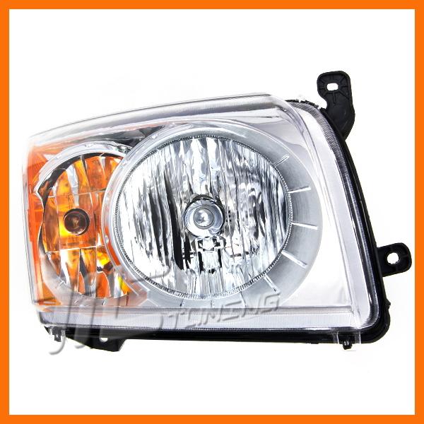 07-12 dodge caliber r/t se sx chrome head light w amber reflector right lamp