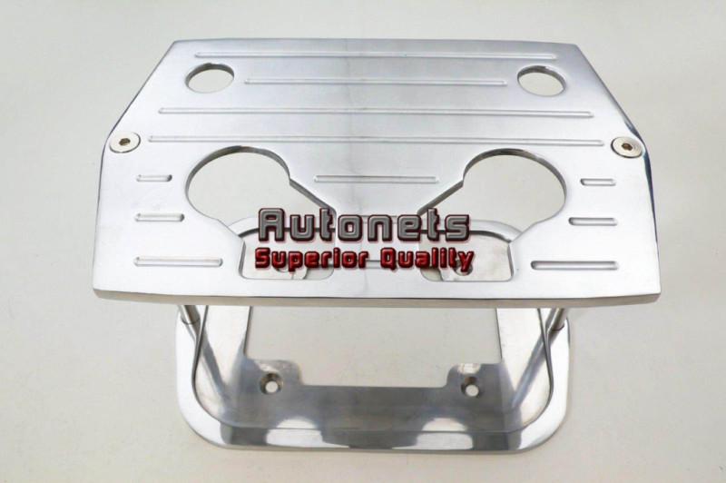 Polished aluminum optima battery tray group 34 78 ball milled street hot rat rod