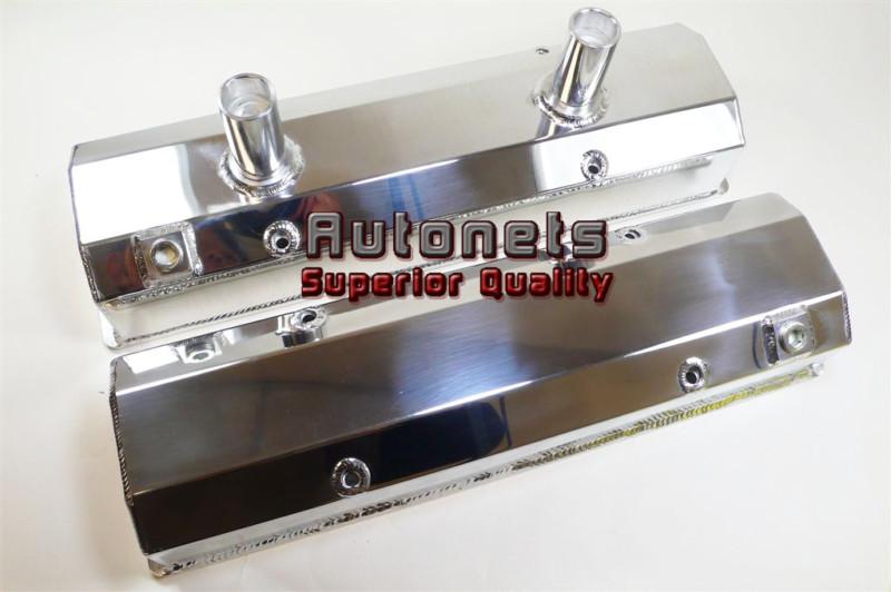 Polished fabricate aluminum sbc circle track racing valve cover 283-400 tall