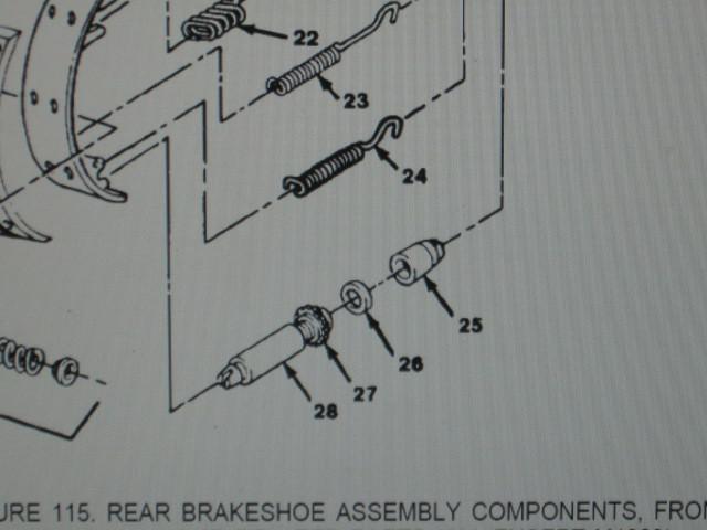 1 m1008 lh rear brake shoe aduster nut 15522079 nos
