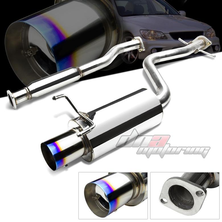 01-05 lexus altezza is300 4" burnt tip muffler catback/cat back exhaust system