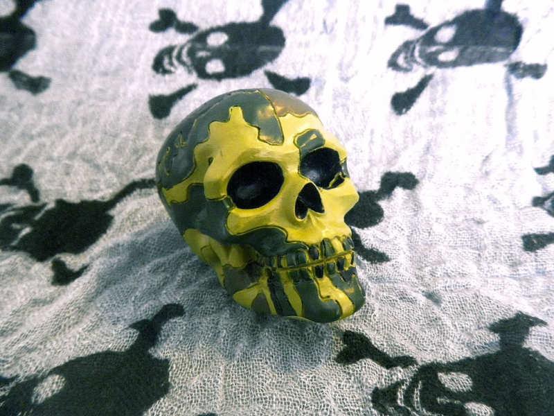 Camouflage skull gear shift knob universal shifter custom green army lever new