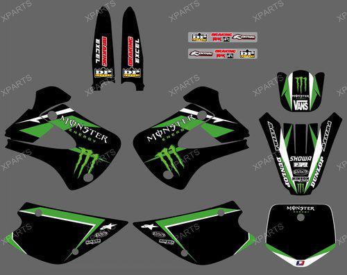 Graphics backgrounds decals for kawasaki kx85 kx100 2004 05 06 07 08 09 10 11 12