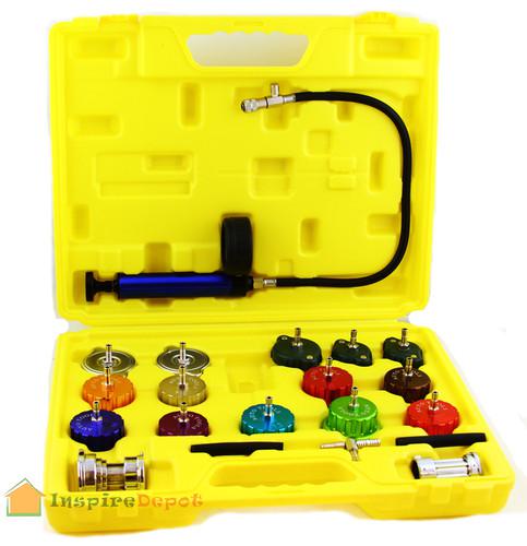 Auto cooling system radiator color cap pressure tester kit pump gauge adapters