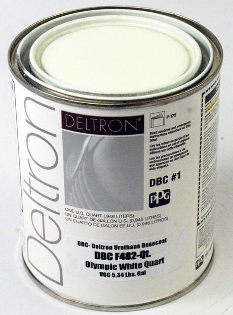 Ppg dbc deltron basecoat olympic white quart auto paint