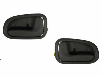 Gray inside interior inner door handle pair set passenger+driver front or rear