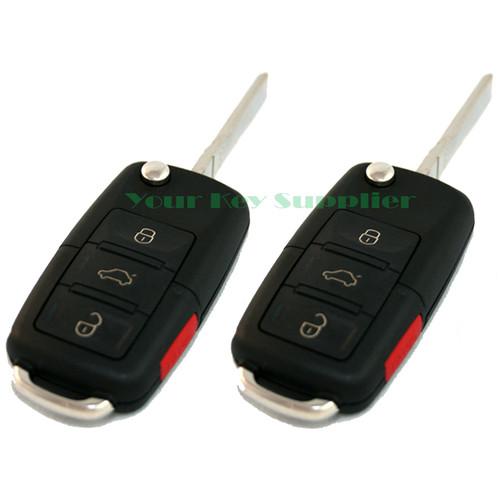 2 new vw volkswagen remote flip key fob transmitter remote keyless entry 753 t