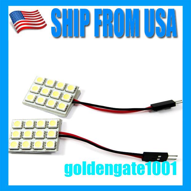 Us 2 pcs 12 smd led festoon interior indicator map side door wedge light lamp 