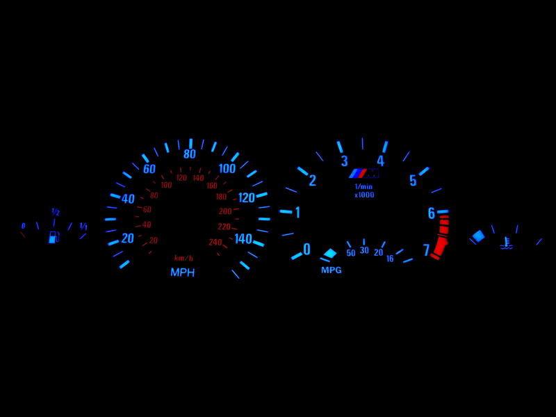 Bmw e46 uk 98-05 plasma glow cluster speedo dashboard gauges dials 140 mph bb