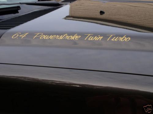 6.4 powerstroke twin turbo diesel vinyl hood decals - 2