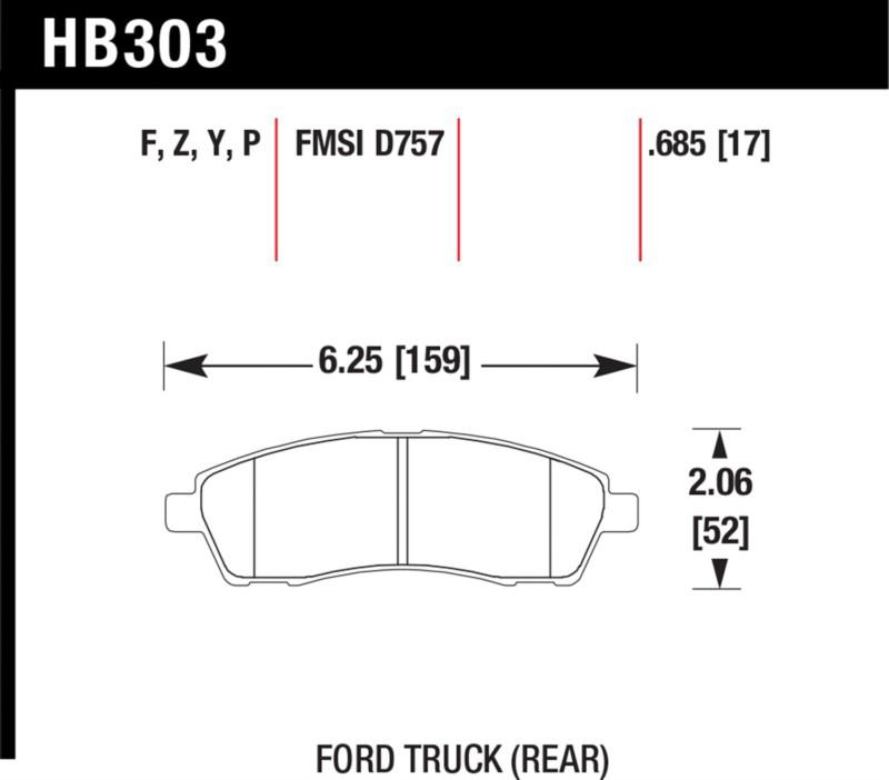 Hawk performance hb303p.685 disc brake pad