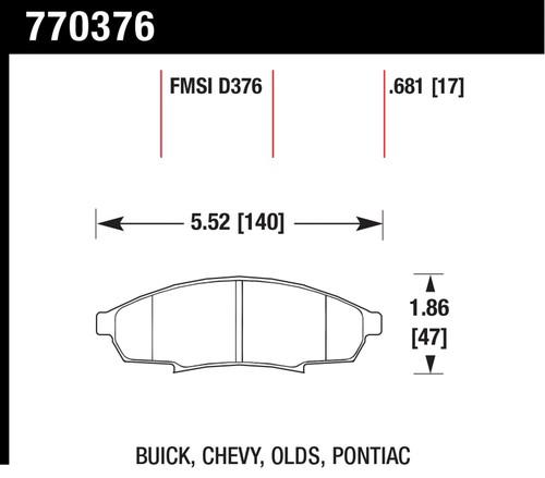 Hawk performance 770376 premium oes; disc brake pads