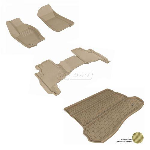 Custom fit floor liner mats tan front rear cargo set for 05-10 grand cherokee