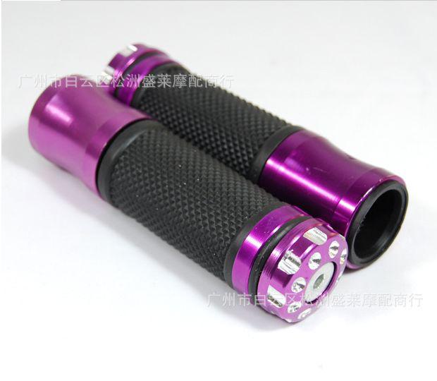 2 pcs purple aluminum rubber hand grips handlebar 7/8" for ducati motorcycle new