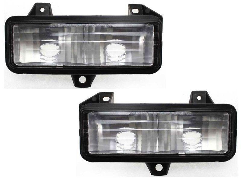 Parking light lamp lens & housing pair set (driver & passenger side, qty 2)