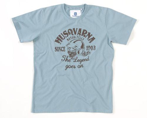 New genuine husqvarna the legend t-shirt blue tee $35.99 now $24.99 free ship