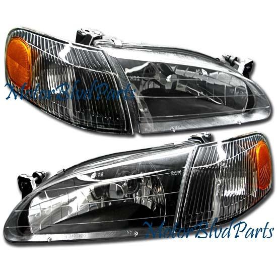 98-00 corolla black headlamps headlights+corner/signals