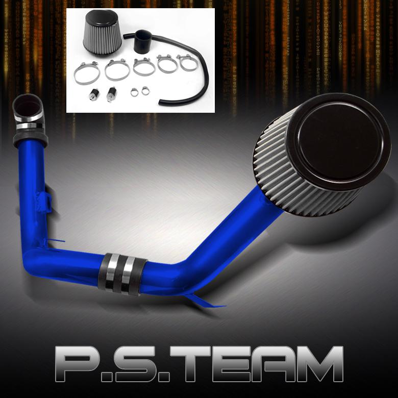 00-04 focus 2.0l blue aluminum cold air intake+stainless washable cone filter