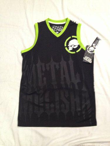 Metal mulisha jersey sleeveless color black/green size mens small/sm 350209