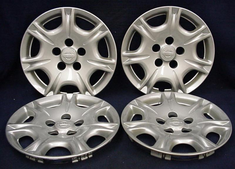 Nissan maxima 00-01 15" 7 spoke silver wheel covers / hubcaps - set of 4 - oem