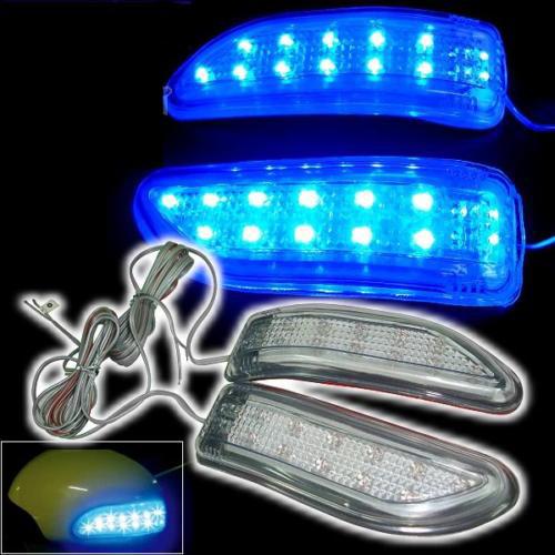 Turn signal mirror led light  12v indicator blue