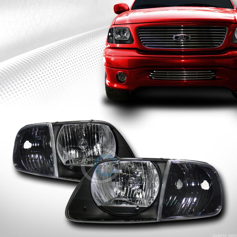 Blk head lights ks v2+signal corner parking lamps k2 97-03 ford f150/expedition