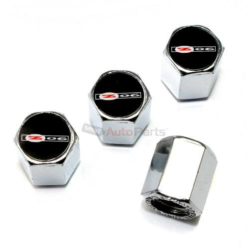 (4) chevy corvette z06 logo c5 c6 chrome abs tire/wheel stem valve caps covers