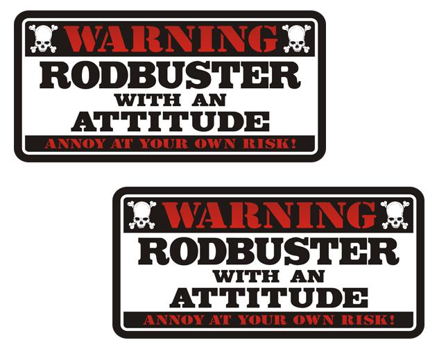 Rodbuster warning decal set 3"x1.5" concrete hard hat vinyl sticker zu1