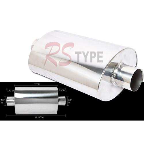 Universal exhaust 2.5" inlet muffler w/o without no tip resonator type