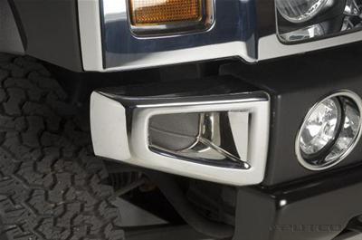 Putco 404205 bumper trim front plastic chrome hummer pair